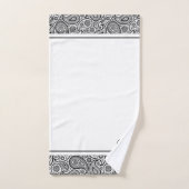 Zwart-wit paisley monogram bad handdoek (Handdoek)