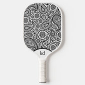 Zwart-wit  Paisley Monogram Pickleball Paddle (Voorkant)