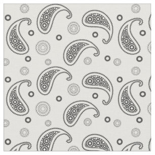 Zwart-wit paisley motief stof