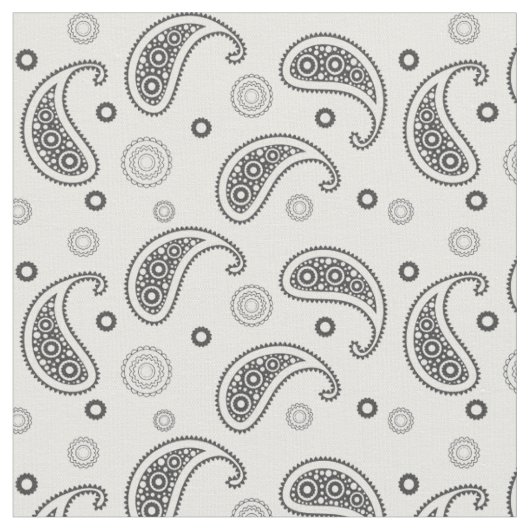 Zwart-wit paisley motief stof (Close Up)