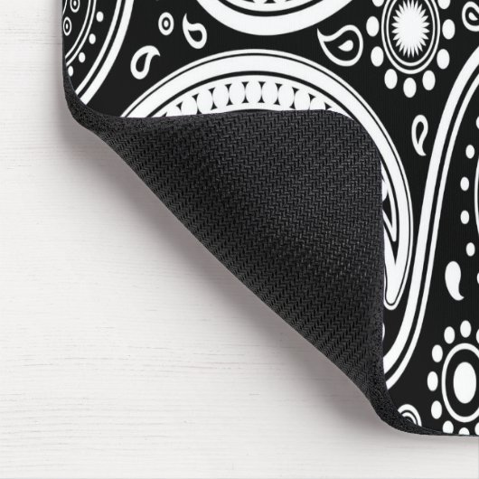 Zwart-wit Paisley Muismat (Hoek)
