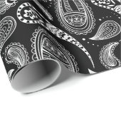 Zwart wit Paisley-patroon Cadeaupapier (Rol Hoek)