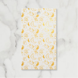 Zwart-wit Paisley Patroon – Elegante Textielkunst Cadeaulabels