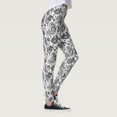 Zwart-wit  Paisley Pattern 2 Leggings (Rechts)