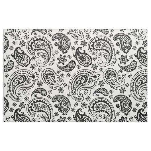 Zwart-wit  Paisley Pattern Stof (Fat Quarter)