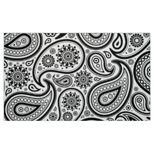 Zwart-wit  Paisley Pattern Stof