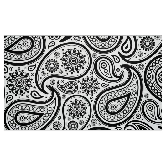 Zwart-wit  Paisley Pattern Stof (Fat Quarter)