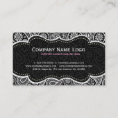 Zwart-wit  Paisley Pattern Visitekaartje (Achterkant)