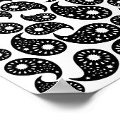 Zwart-wit Paisley. Poster (Hoek)