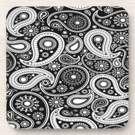 Zwart-wit Paisley Print Onderzetters