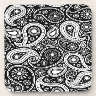 Zwart-wit Paisley Print Onderzetters