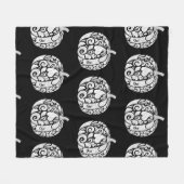 Zwart & Wit Paisley Pumpkin Fleece Deken (Voorkant (Horizontaal))