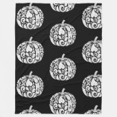 Zwart & Wit Paisley Pumpkin Fleece Deken (Voorkant)