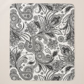 Zwart-wit paisley schapenvacht deken (Voorkant)