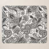 Zwart-wit paisley schapenvacht deken (Voorkant (horizontaal))