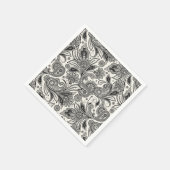 Zwart-wit paisley servet (Hoek)