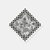 Zwart-wit paisley servetten (Hoek)