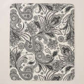Zwart-wit paisley sherpa deken (Voorkant)