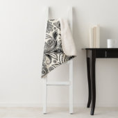 Zwart-wit paisley sherpa deken (In situ)