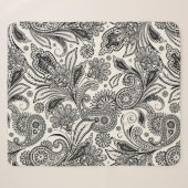 Zwart-wit paisley sherpa deken (Voorkant (horizontaal))