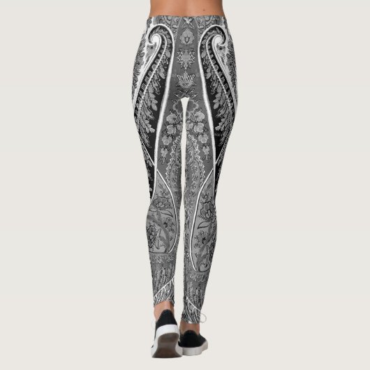 Zwart-wit Paisley Sublime Leggings (Achterkant)