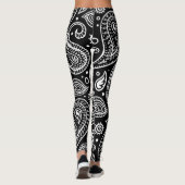 Zwart-wit paisleyontwerp leggings (Achterkant)