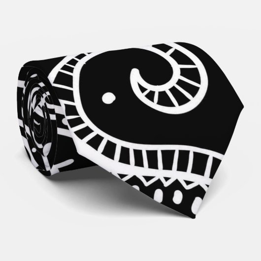 Zwart-wit paisleyontwerp stropdas (Opgerold)