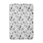 Zwart-wit paisleypatroon – Elegante textielkunst Badmat (Voorkant Verticaal)