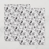 Zwart-wit paisleypatroon – Elegante textielkunst Bedankkaart (Voorkant / Achterkant)