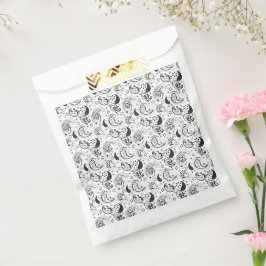 Zwart-wit paisleypatroon – Elegante textielkunst Bedankzakje