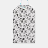 Zwart-wit paisleypatroon – Elegante textielkunst Cadeaulabel (Achterkant)