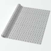 Zwart-wit paisleypatroon – Elegante textielkunst Cadeaupapier (Uitgerold)
