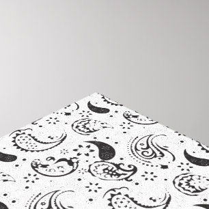 Zwart-wit paisleypatroon – Elegante textielkunst Canvas Afdruk
