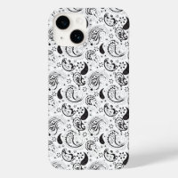 Zwart-wit paisleypatroon – Elegante textielkunst