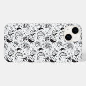 Zwart-wit paisleypatroon – Elegante textielkunst Case-Mate iPhone Case (Achterkant (horizontaal))