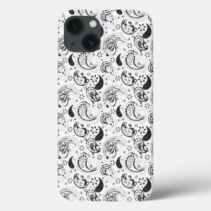 Zwart-wit paisleypatroon – Elegante textielkunst Case-Mate iPhone Case