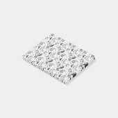 Zwart-wit paisleypatroon – Elegante textielkunst Post-it® Notes (Schuin)