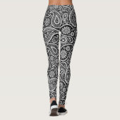 Zwart-wit paisleypatroon leggings (Achterkant)