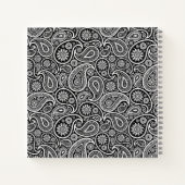 Zwart-wit paisleypatroon notitieboek (Achterkant)