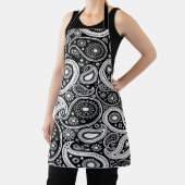 Zwart-wit Paisly Print Schort (Insitu)