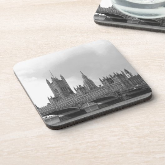 Zwart wit paleis van Westminster Bier Onderzetter (Linkerzijde)