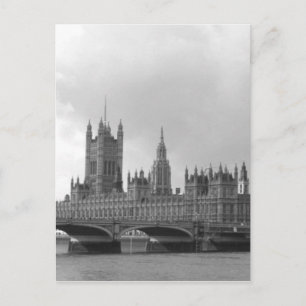 Zwart-wit paleis van Westminster Briefkaart