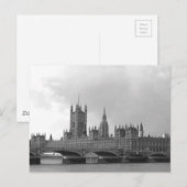 Zwart-wit paleis van Westminster Briefkaart (Voorkant / Achterkant)