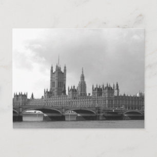 Zwart-wit paleis van Westminster Briefkaart