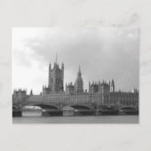 Zwart-wit paleis van Westminster Briefkaart (Voorkant)