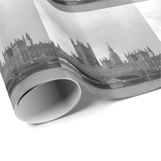 Zwart wit paleis van Westminster Cadeaupapier (Rol Hoek)