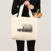 Zwart wit paleis van Westminster Grote Tote Bag (Voorkant (product))