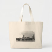 Zwart wit paleis van Westminster Grote Tote Bag (Voorkant)