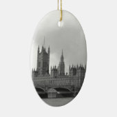 Zwart wit paleis van Westminster Keramisch Ornament (Rechts)