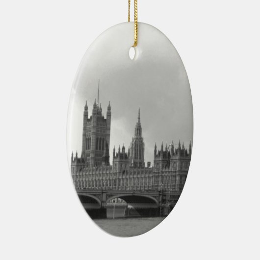 Zwart wit paleis van Westminster Keramisch Ornament (Rechts)